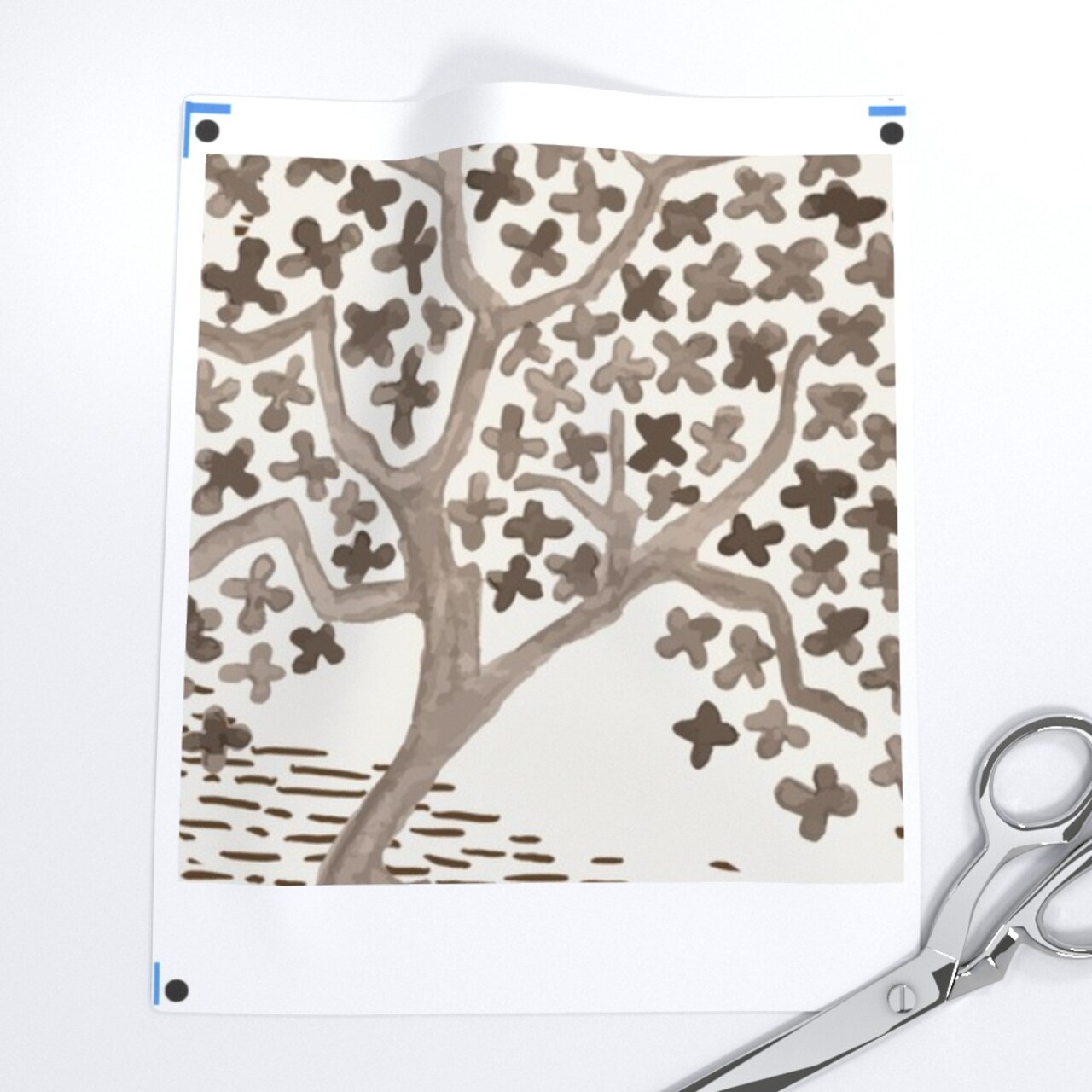 Chinoiserie Pagoda Leopard Print Watercolor Neutral Brown Cream Large Scale Custom Removable Wallpaper by Spoonflower Peel & Stick Wallpaper 2FT Wide